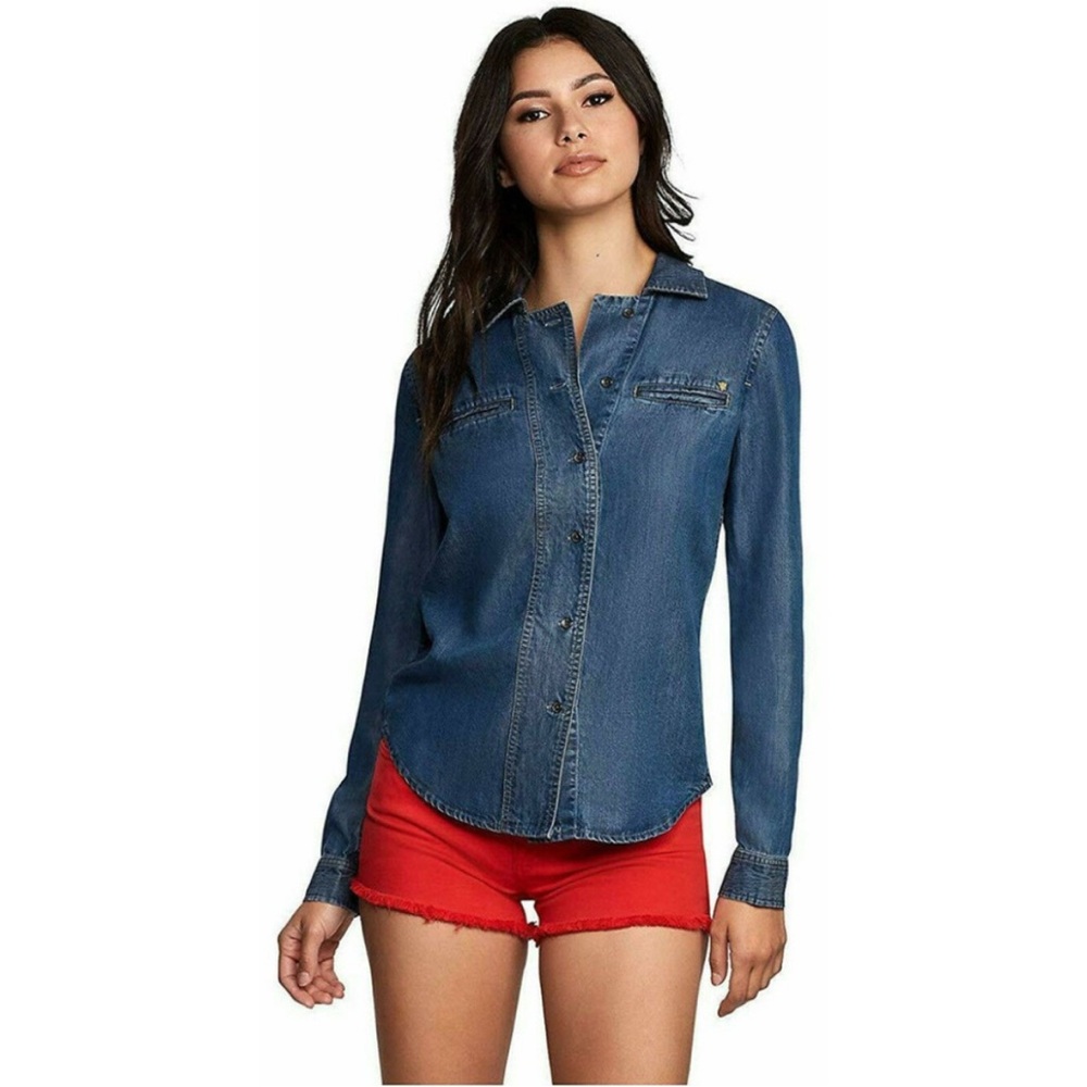 True Religion Women's Blue Denim Shirt